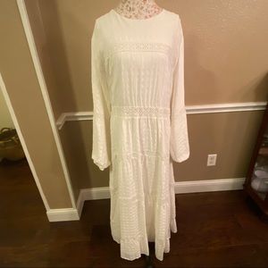 Annah Hariri White BOHO MODEST DRESS